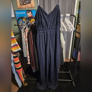 Maurices Navy Lace Jumpsuit
